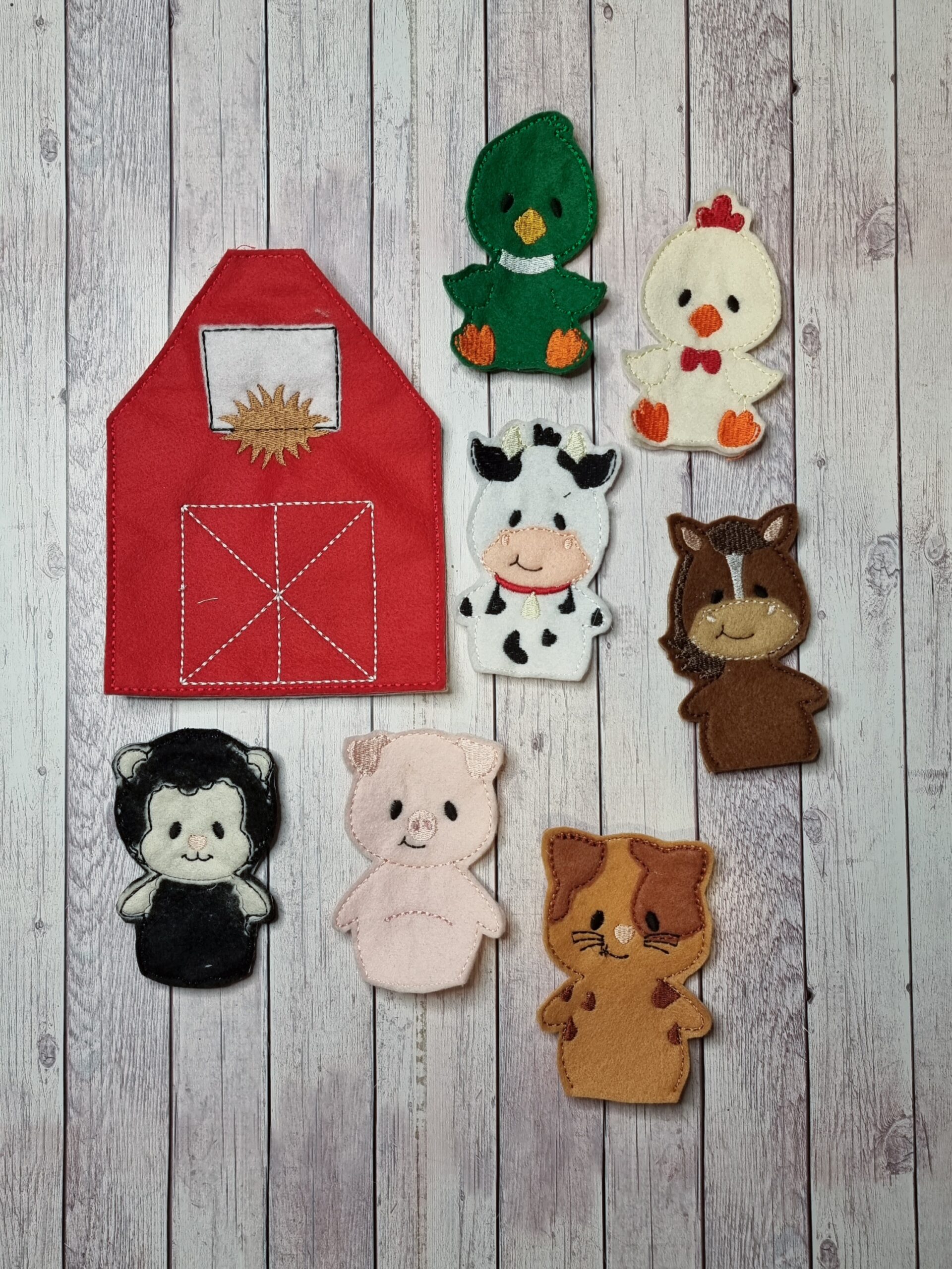 animals finger puppets in pannolenci fatto a mano