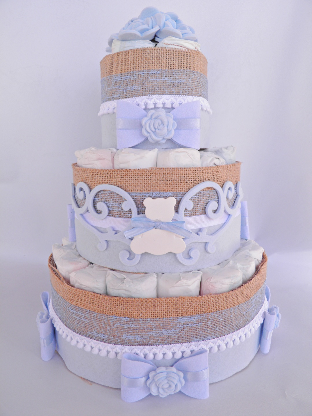 torte pannolini Vicenza Italia composizioni originali idee regalo nascita fatto a mano personalizzato bambino bambina bimbi bimbe silvia mogentale