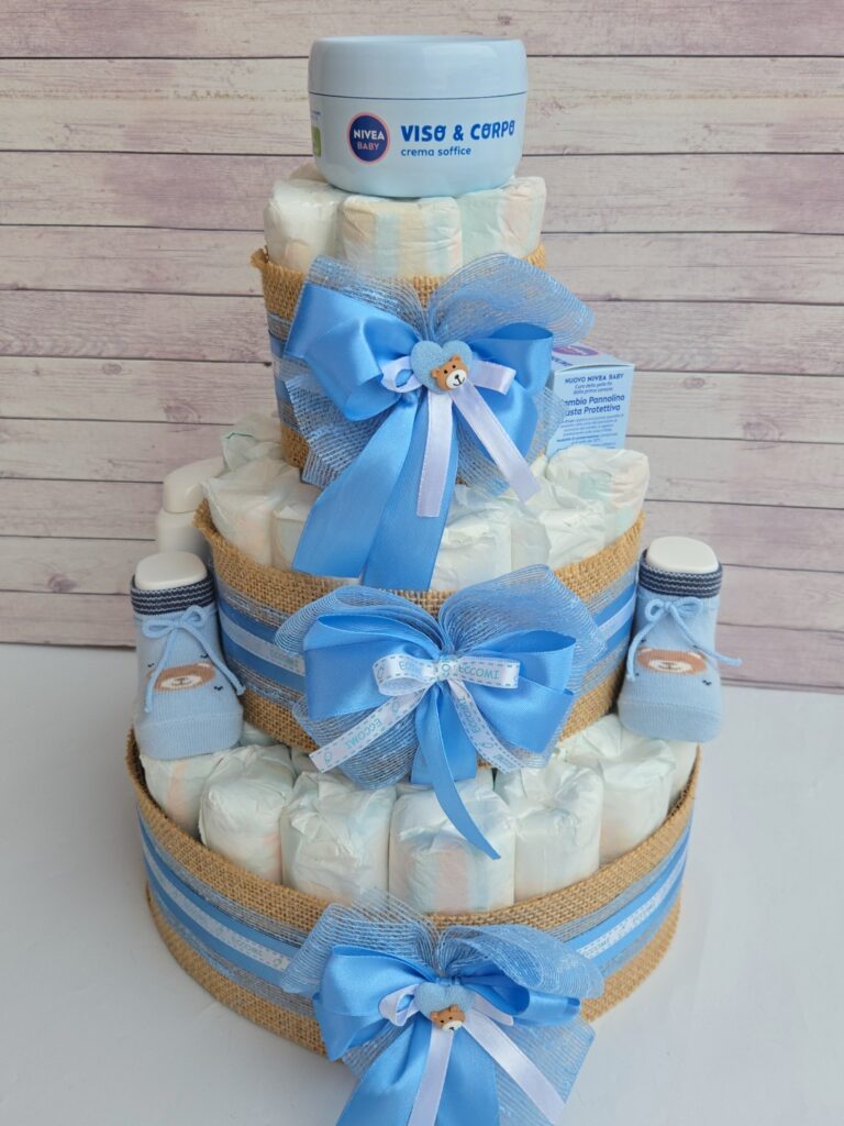 torte pannolini Vicenza Italia composizioni originali idee regalo nascita fatto a mano personalizzato bambino bambina bimbi bimbe silvia mogentale